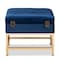 Baxton Studio Aliana Glam and Luxe Navy Blue Velvet Fabric and Gold Finished Metal Small Storage Ottoman 182-11565-Zoro - alternate 8